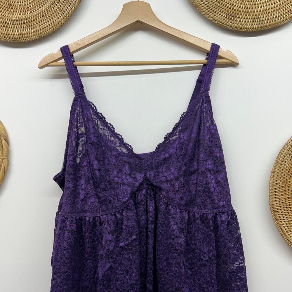 Torrid Purple Lace Teddy Plus Size 3X Lingerie Sexy Sheer - Picture 3 of 5